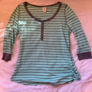 Aqua Green Striped Shirt